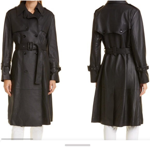 NTW KOBI HALPERIN Ezra Leather trench Coat Black. NEW- never worn. Real leather. - Picture 3 of 3